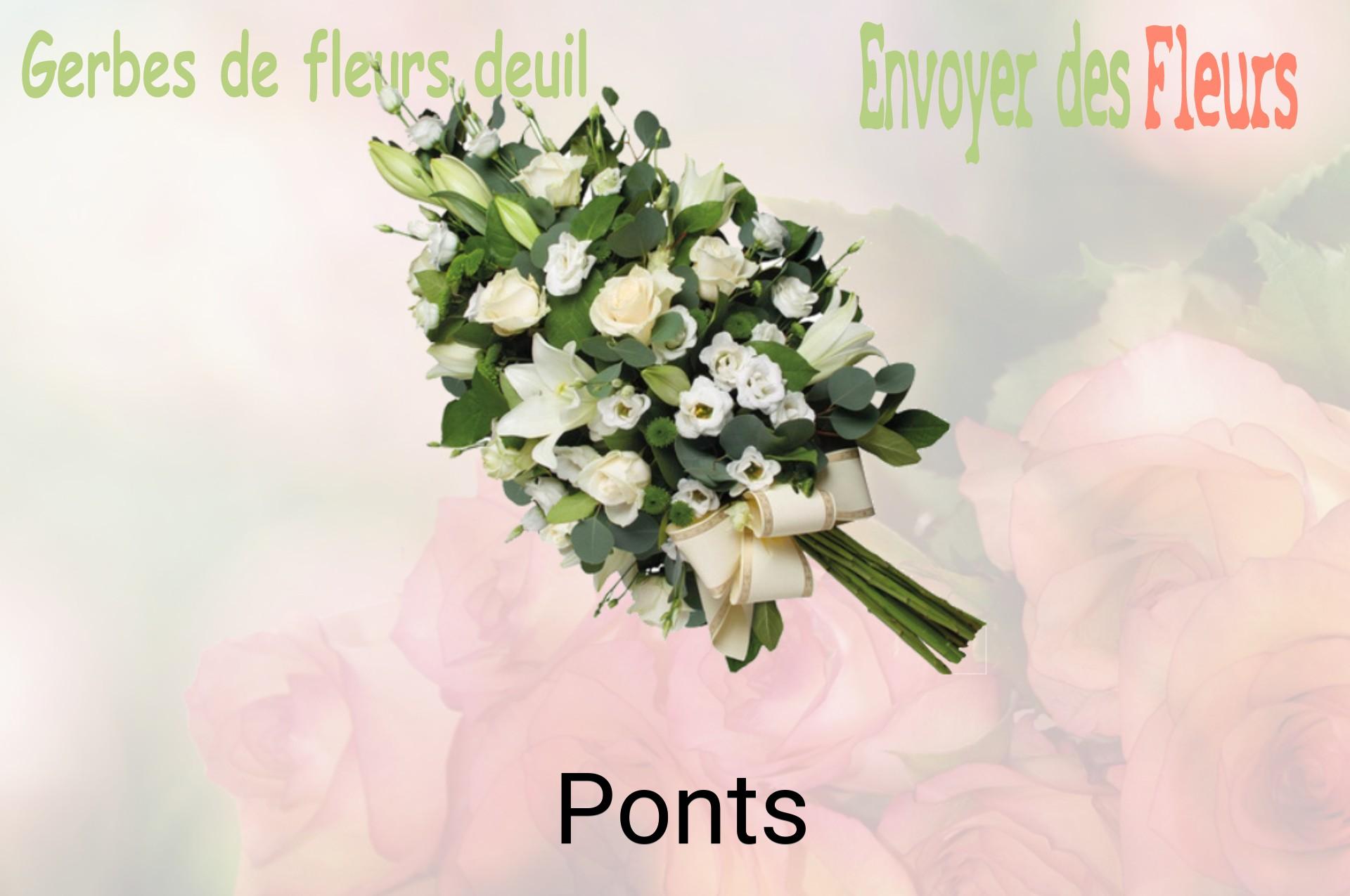 Gerbe de fleurs de deuil livrée à Ponts